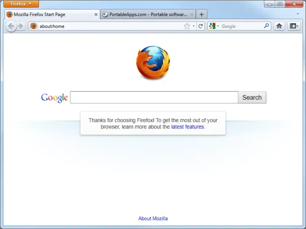 Mozilla Firefox Portable — screenshot 1